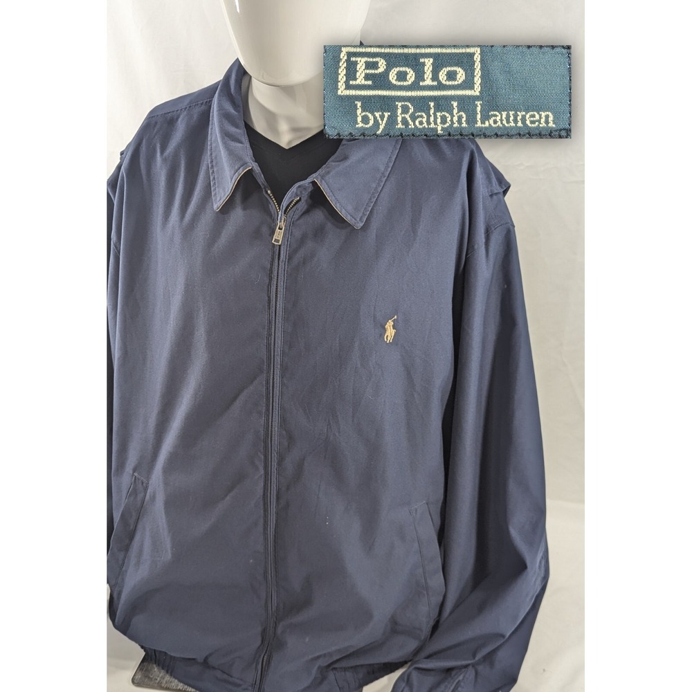Vintage Polo Ralph Lauren Jacket Mens 2XLT XXL Tall Full Zip Windbreaker Lined